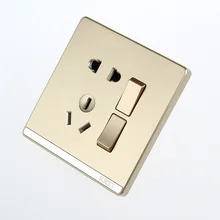 Главная переключатель гнездо, 86 скрытая большая тарелка шампанское золото, пять отверстий два открытых двойной Управление гнездо, 10A pc 220 В