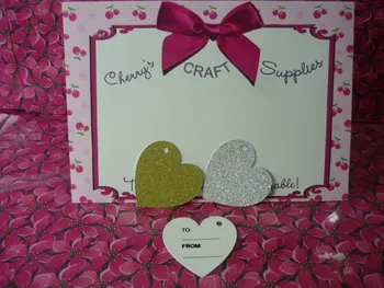 

5cm Gold and Silver Glitter Heart Gift Tags