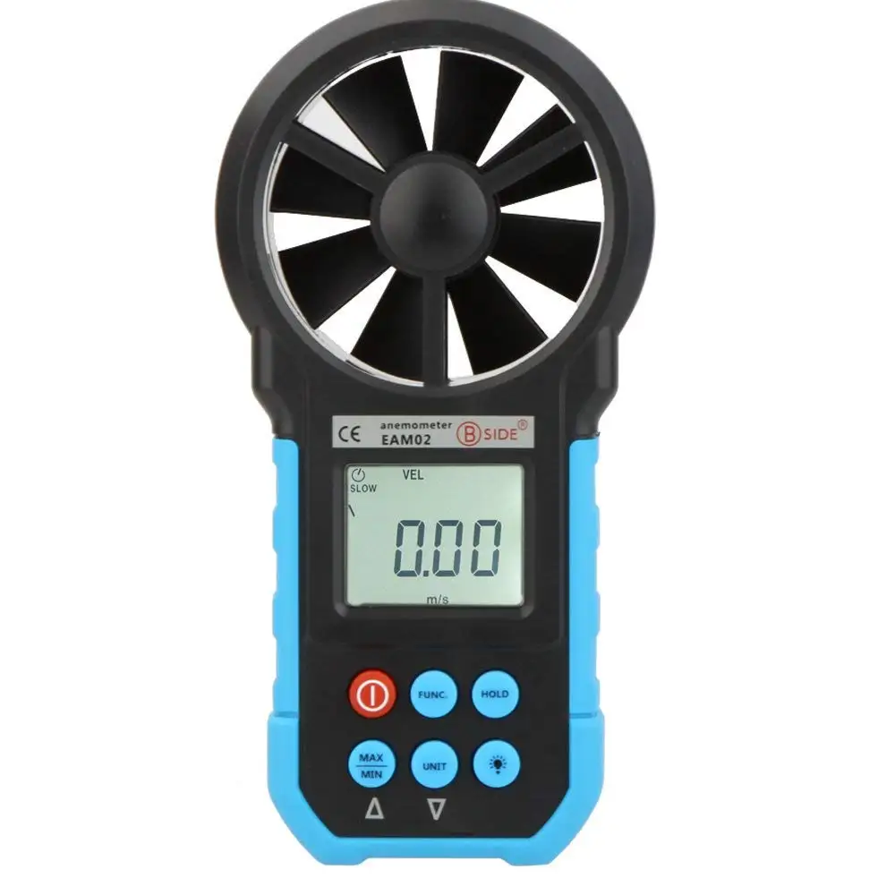 

BSIDE EAM02 Handheld Digital Anemometer Wind Speed Meter Environmental Tester with Bar Graph Blue