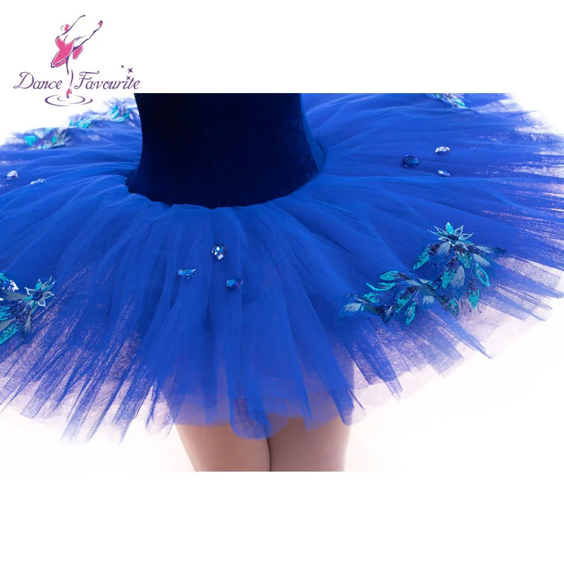 Azul real veludo corpete pré-profissional ballet tutu