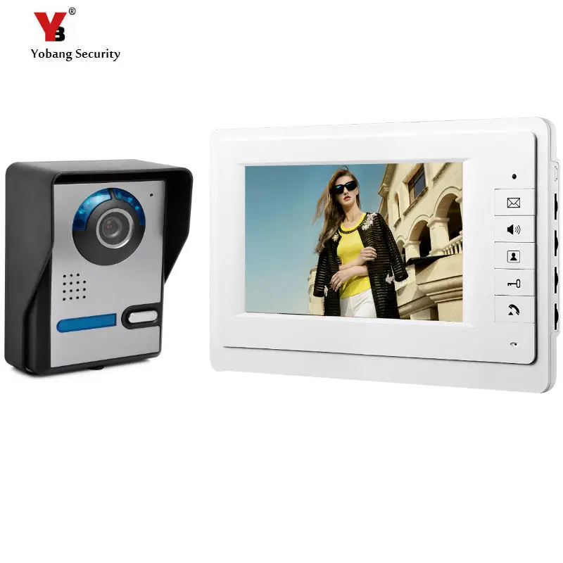 Yobang безопасность дома 7 дюймов TFT LCD монитор видео домофон система с ночным
