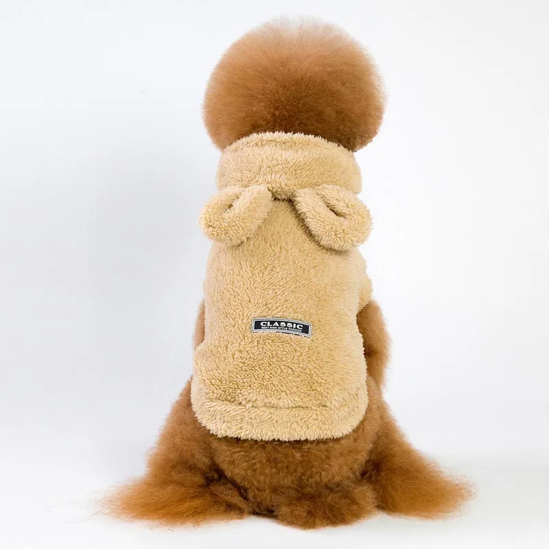 Лидер продаж зимняя одежда для собак Теплый Собака Щенок собака костюмы с рисунком медведя одежда для собак куртка бульдог фланелевые мягкие домашние Костюмы для собаки Йорки - Color: New Yellow