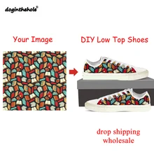 Doginthehole/женская заколка для волос/изображения; женская и мужская прогулочная обувь; уличная парусиновая обувь с низким верхом; удобная обувь на шнуровке; zapatillas mujer