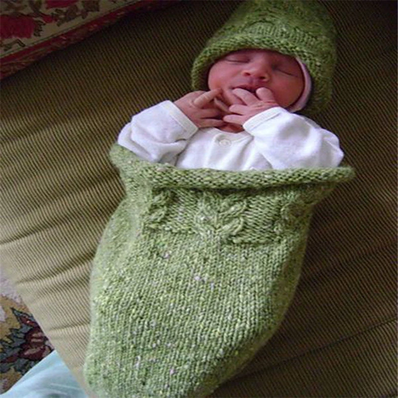 Для новорожденных Обёрточная бумага для пеленания Одеяло шерсти вязать Одеяло пеленать ребенка спальный мешок сна мешок коляска Обёрточная бумага