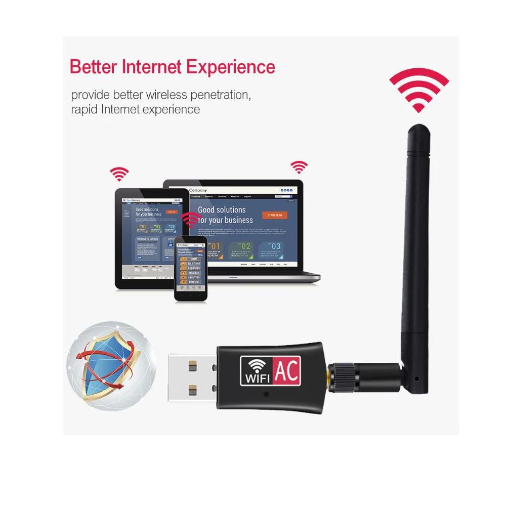 Беспроводной USB wi fi адаптер 600 Мбит/с антенна для ПК сетевая карта двухдиапазонный