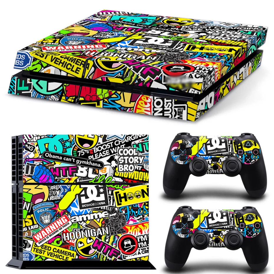 Защитный чехол для PS4 виниловые наклейки на кожу Playstation 4 консоль + 2