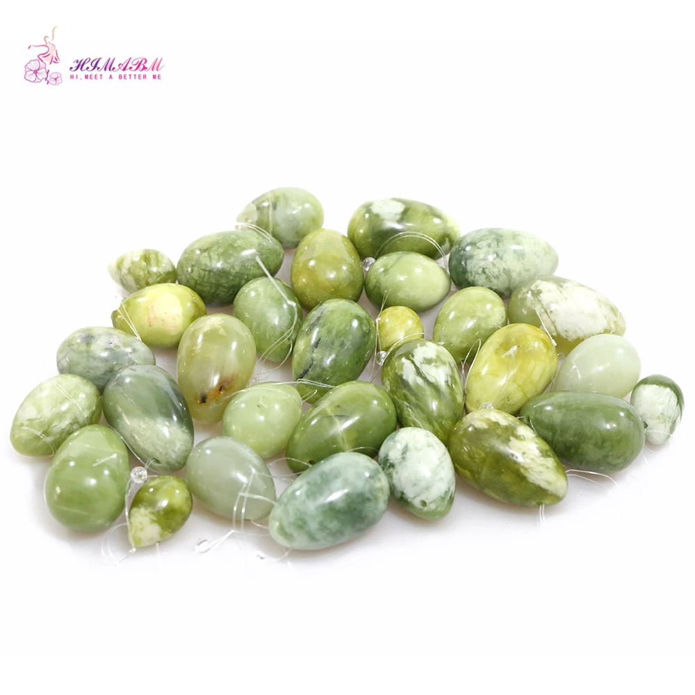 HIMABM Natural AAA+ 1 Set Drilled Jade Egg For Kegel Weight Exercise Pelvic Floor Muscle Vaginal Tightening Exercise Ben Wa ball HIMABM Natural AAA+ 1 Set Drilled Jade Egg For Kegel Weight Exercise Pelvic Floor Muscle Vaginal Tightening Exercise Ben Wa ball