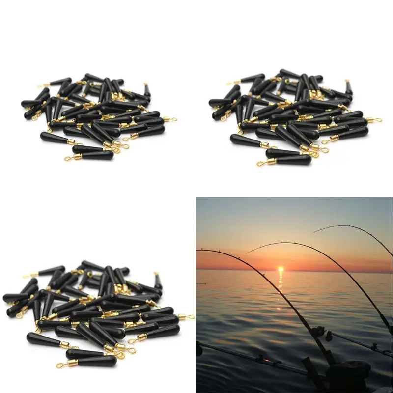 

100pcs/lot Fishing Gear Block Rotation Drift Floats Bobber Copper+ Rubber Rools