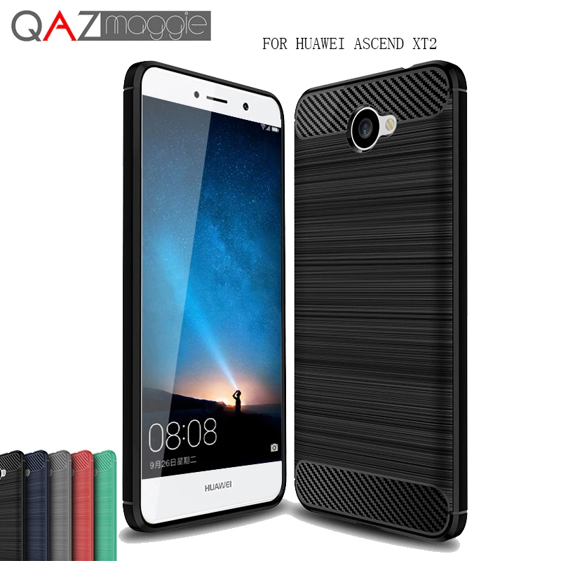 QAZ Maggie Huawei Ascend XT2 Case Silicone Soft TPU Brushed Carbon Fiber Texture For H1711 |