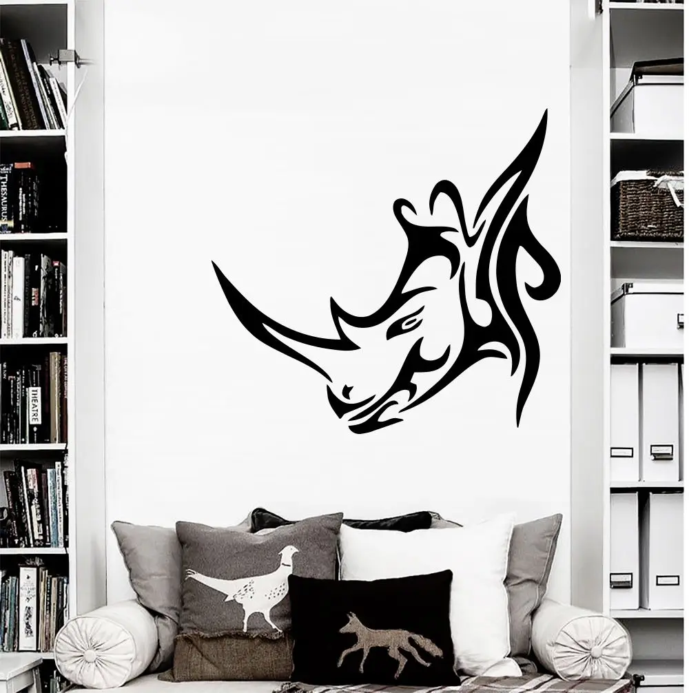 Wall Decals Rhino Wild Animal Bedroom Vinyl Sticker Decorin Wall