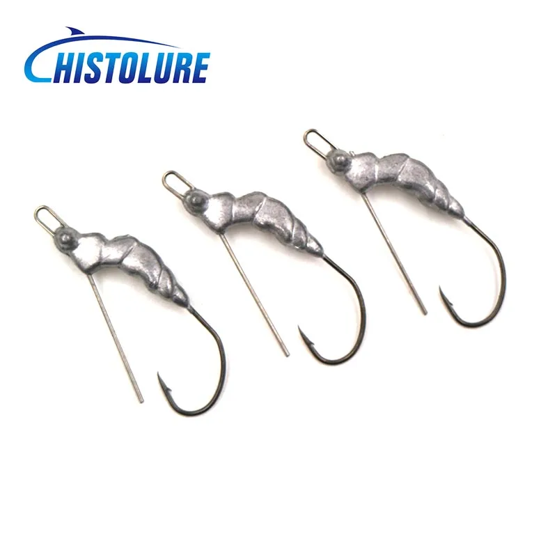 

5pcs/lot 3g fishing hook Lead Jig Head Soft Lure worm Jigging Hook Barbed Hook Shrimp shape Sharp Jig Hook fishing accesso