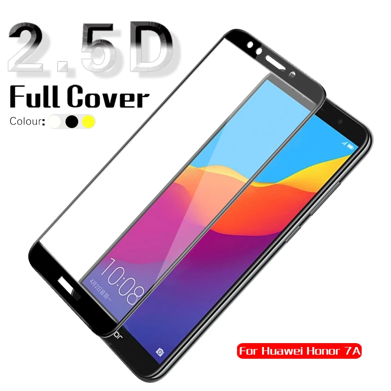 Закаленное стекло с полным покрытием для Huawei Honor 7A защитное покрытие экрана