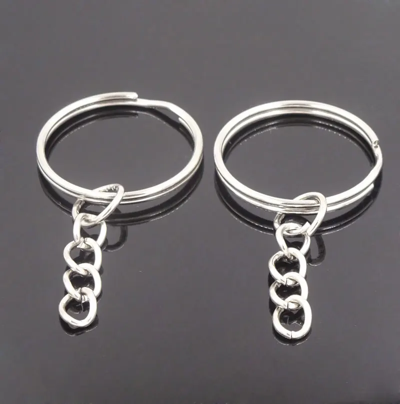 1.4x25mm Key Ring With 4 Link Chain Split Keyring New Metal keychains