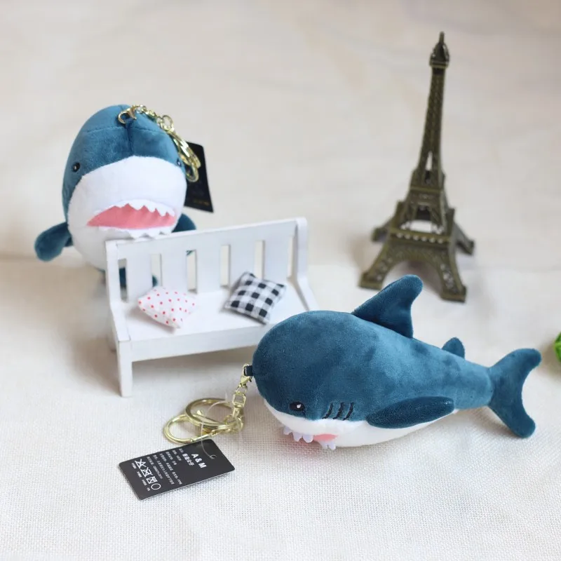 

candice guo! cute plush toy lovely cartoon big mouth teeth shark see animal soft doll pendant key ring birthday Christmas gift