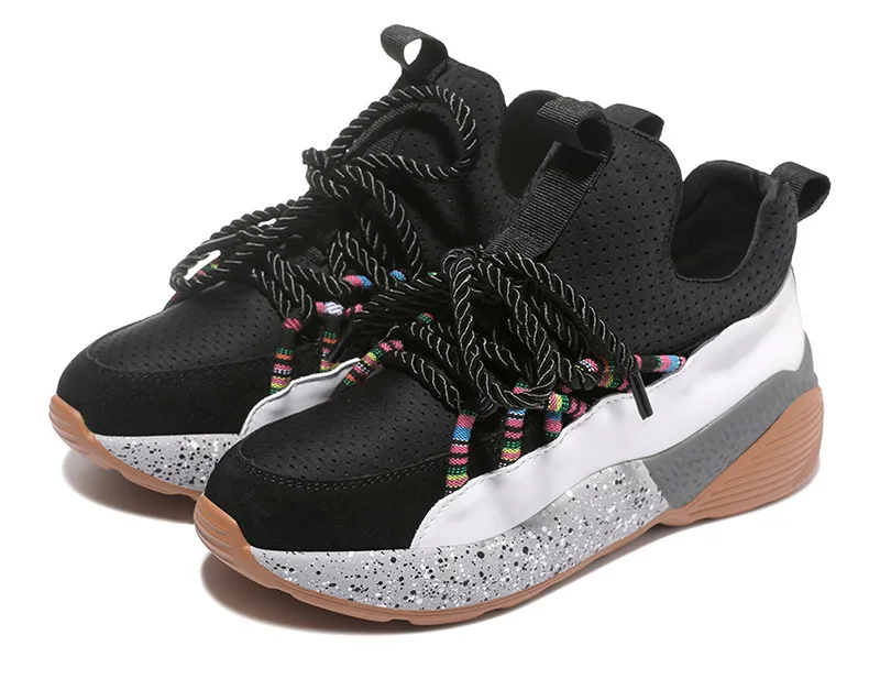 

2018 net red women's shoes spring and summer casual Korean thick 5.5cm increased Europe and the United States breathable mesh fe