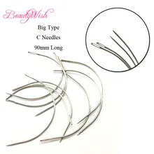 12 шт C Стиль ткацкая игла для волос утка 90 mmBig изогнутые иглы для волос трек Уток Weave Швейные
