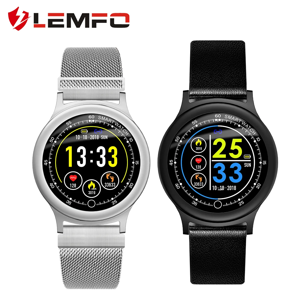 

LEMFO IP 68 Waterproof Smart watch Pedometer Heart Rate Blood Pressure Monitor Smartwatch Leather Alloy Smart Watches for Men