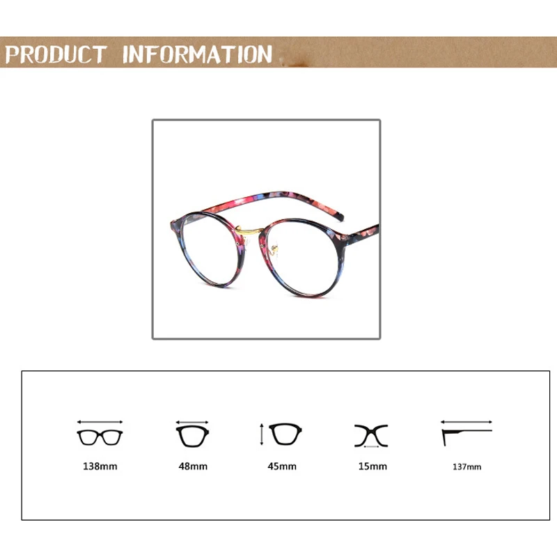 Zilead ретро круглые прозрачные линзы очки Оптическая оправа Цветочные женские анти-радиационные простые очки студенческие близорукие очки оправа