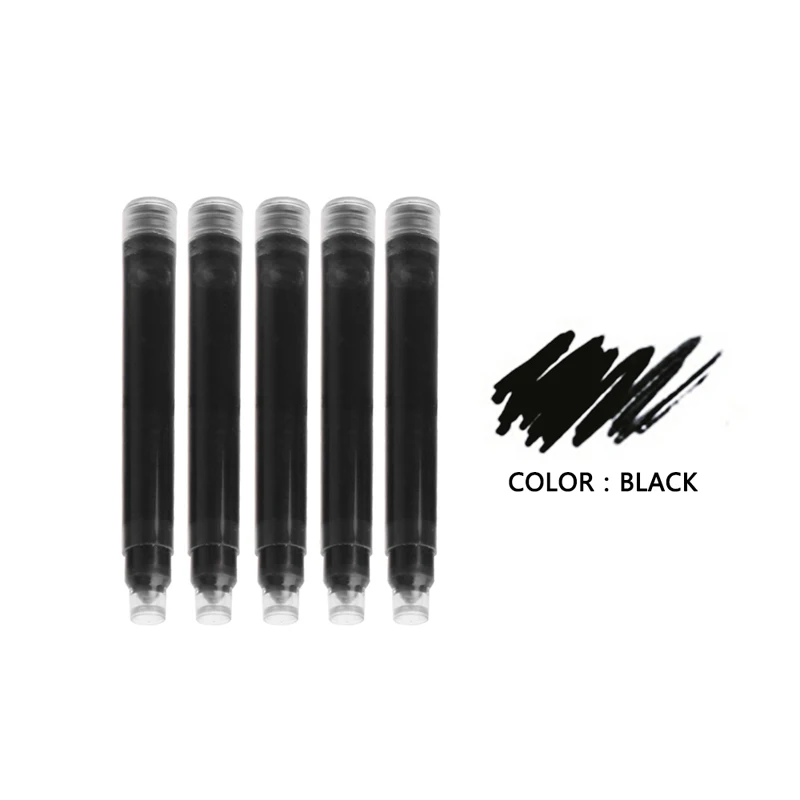 

5Pcs JinHao Ink Cartridges Fountain Pen Refill in Black/Blue Writing Tool