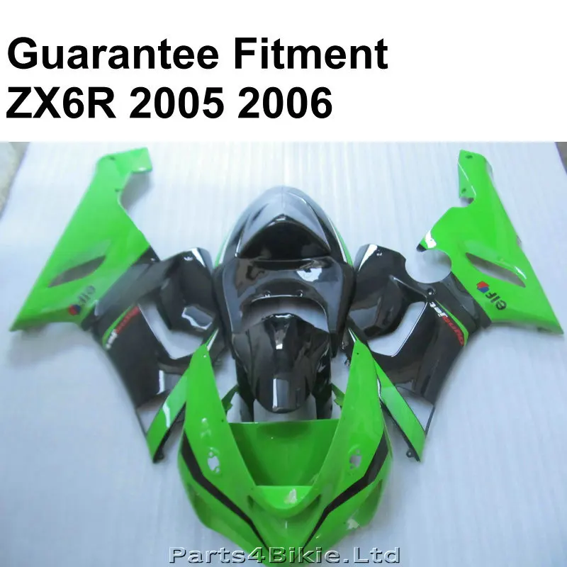 motorcycle fairing kit for Kawasaki ZX6R 2005 2006 dark green black