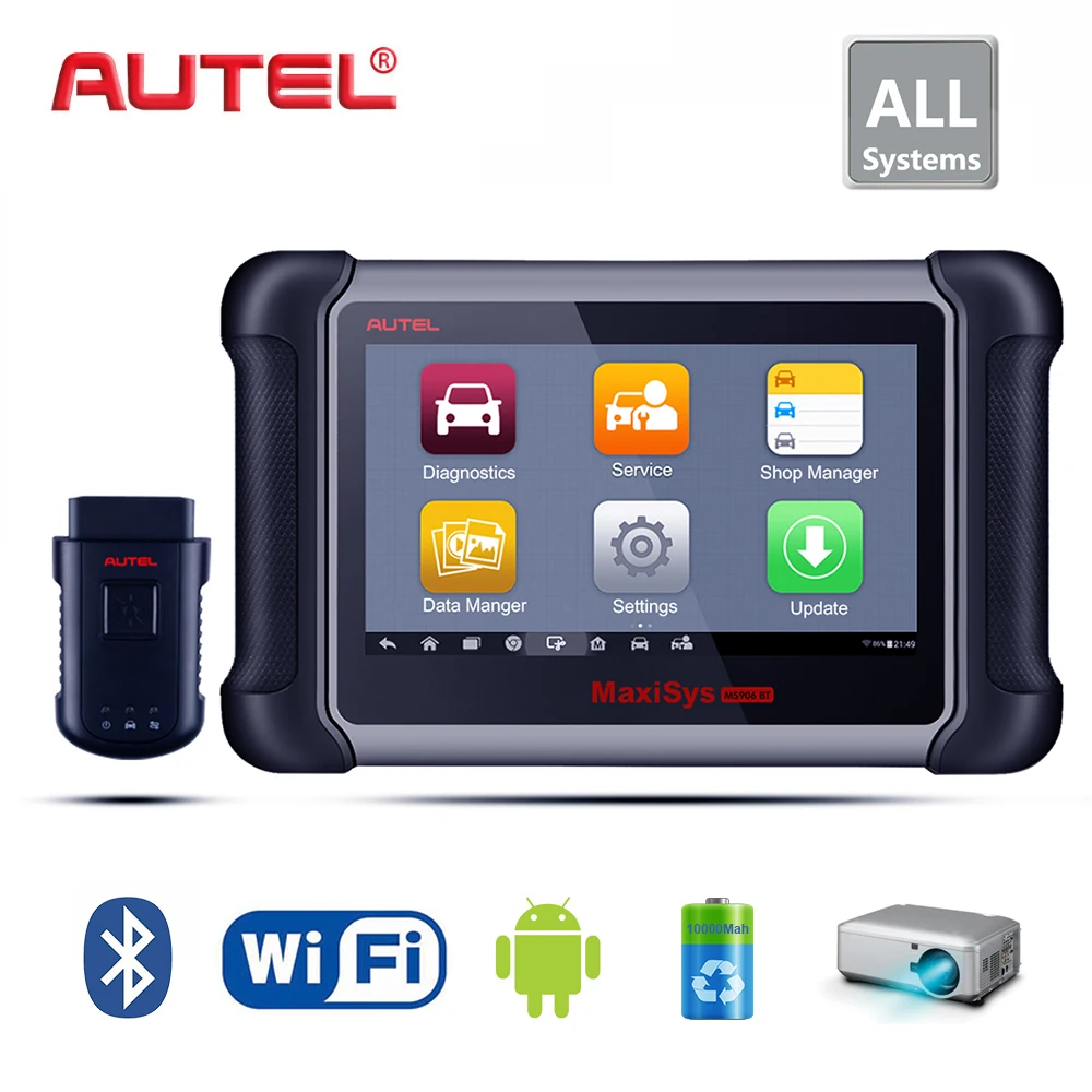 Autel Maxisys MS906BT Wireless Car Diagnostic Tool Coding System Support Injector/Key Coding immobiliser Better to MK808 ,DS808 Autel Maxisys MS906BT Wireless Car Diagnostic Tool Coding System Support Injector/Key Coding immobiliser Better to MK808 ,DS808