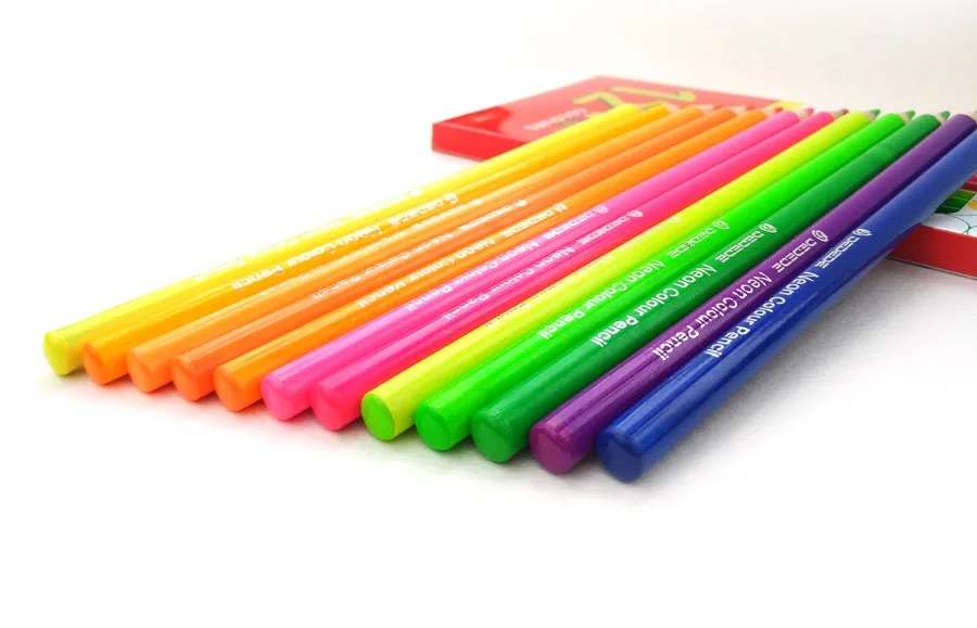 DEDEDE 12 Metallic Pencils+12 Neon  Coloured Pencils-6
