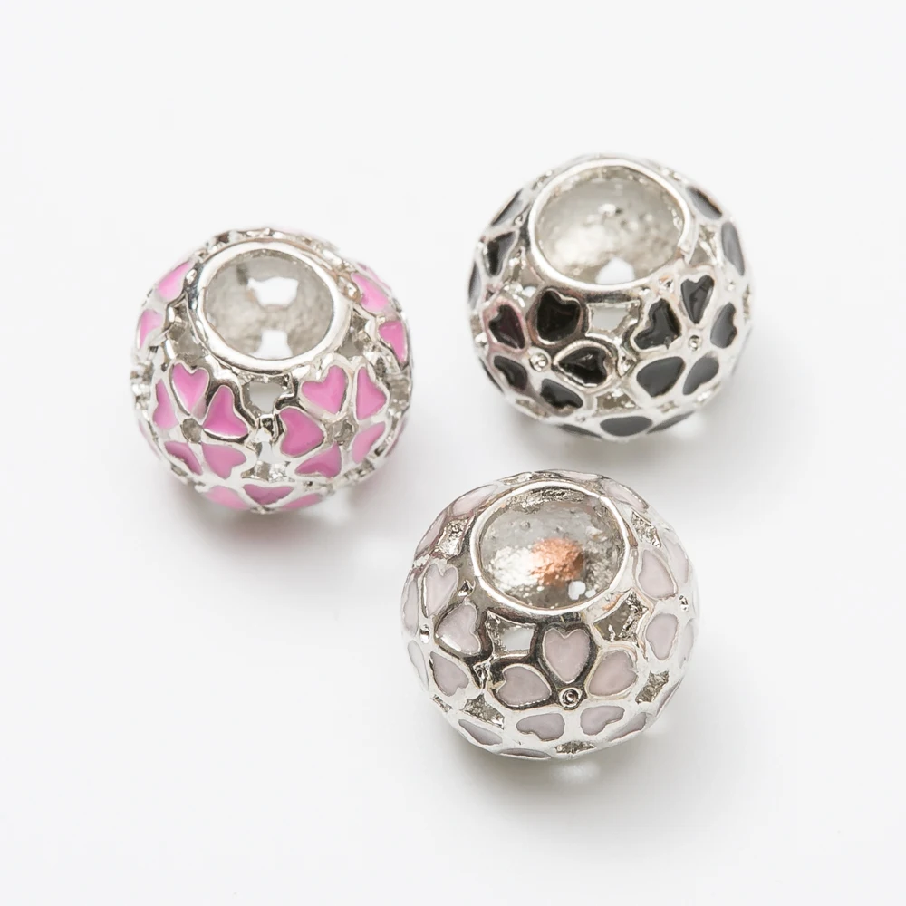 10pcs Fit Pandora Charms Original Bracelet Spacer Charm Bead Hollow