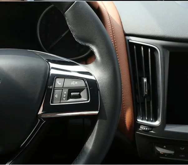 

ABS Chrome Car Steering Wheel Button Decoration Stickers covers car-styling For Maserati Levante Ghibli Quattroporte Accessories