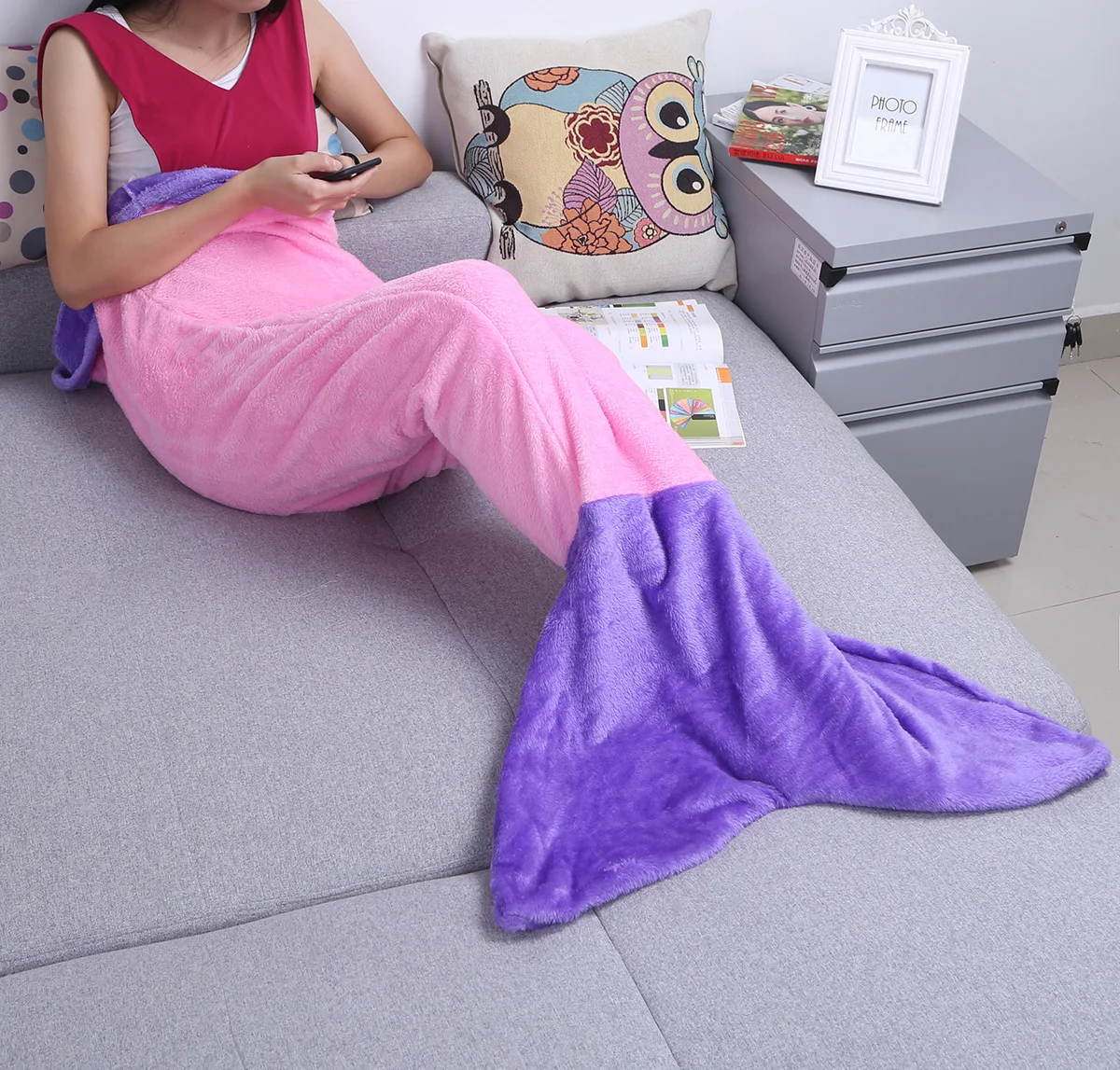 Дешевая фланель флис русалки Одеяло покрывало для сна ТВ диван Одеяло детские пижамы для детей и взрослых, покрывала для постели сумка тяжелое одеяло