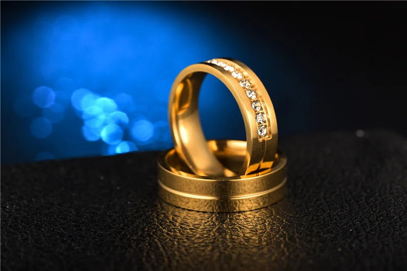 6 мм Размер 5,5-14 Нержавеющая сталь полосы кольцо для женщин мужчин ювелирные изделия циркон помолвка Анель юбилей аксессуары