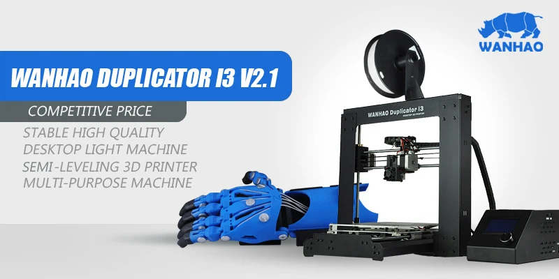 Горячая Дубликатор I3 V2.1 Wanhao дом использовать стальная рама Настольный цифровой 3d принтер, легко использовать Wanhao I3 печатная машина