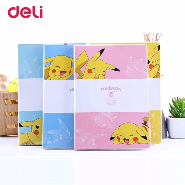 Deli Pokemon Cute Waterproof Pvc Cover Notebook Pikachu Journal Plan Deli Pokemon Cute Waterproof Pvc Cover Notebook Pikachu Journal Plan Kawaii School Office Supplies Stationery