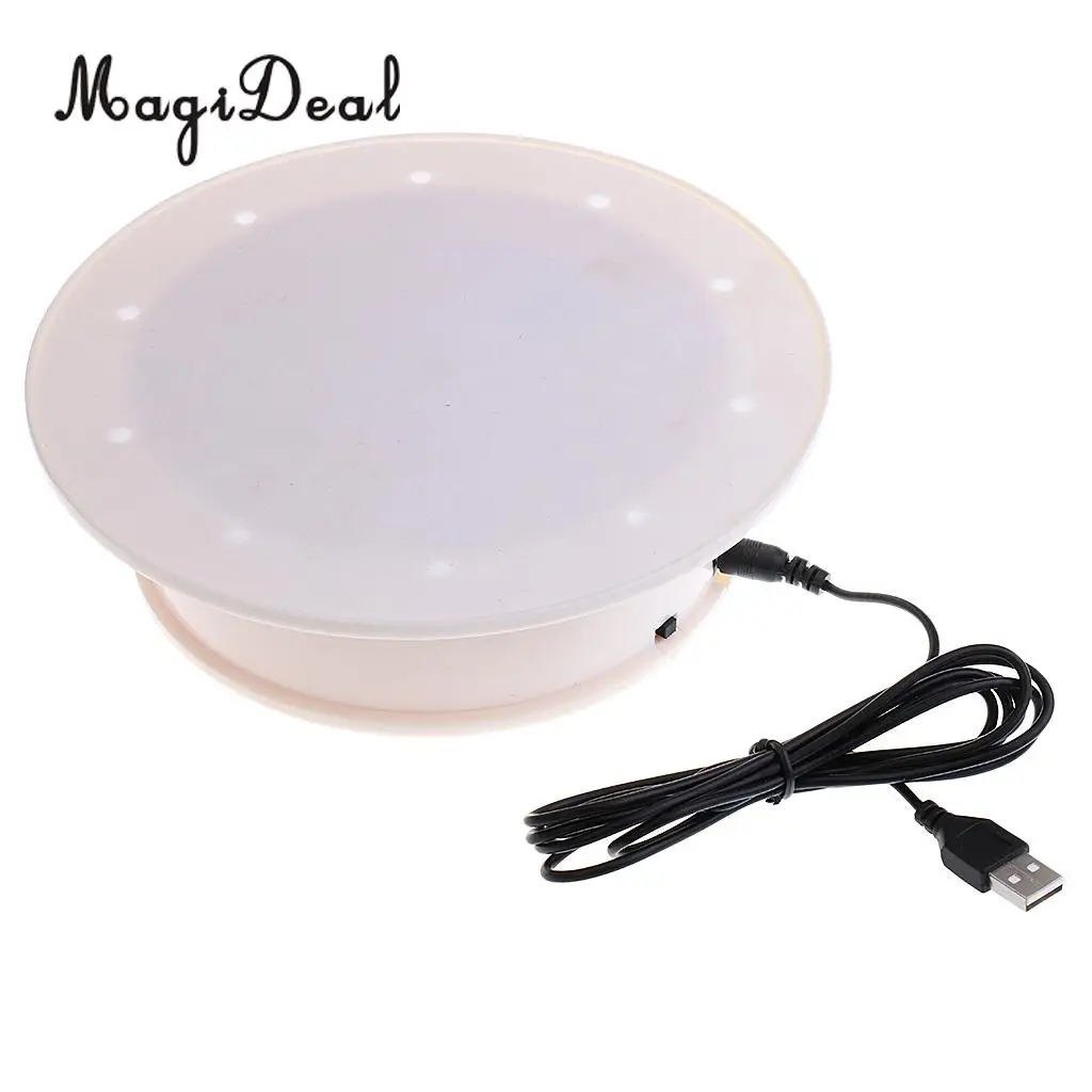 Double Use  360 Turntable Rotating Jewelry Watch Phone Ring Display Stand Holder Turn Table Plate Novelty Gift Toy