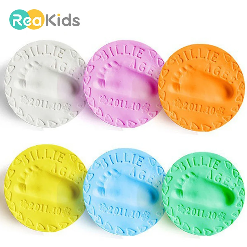 

Baby Infant Care Air Drying Soft Clay Baby Newborn Handprint Footprint Imprint Kit Casting Parent-Child Hand Inkpad Fingerprnt