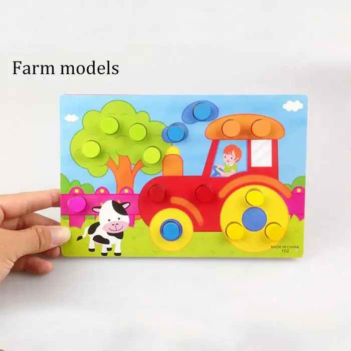 Деревянные головоломки доска мультфильм Игрушечные лошадки деревянные головоломки для Для детей раннего обучения Образование M09