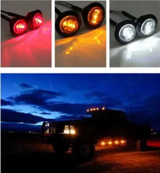 

10 PCS 3/4 Inch RED/YELLOW/WHITE 3LED Side Makers Indicator Light For Car Motorcycle Trailer Caravan Truck