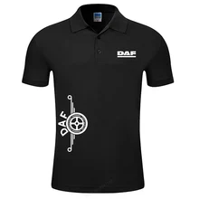Летняя мужская брендовая футболка-поло с логотипом DAF, модная повседневная Однотонная рубашка-поло с коротким рукавом, размер S-3XL Топы