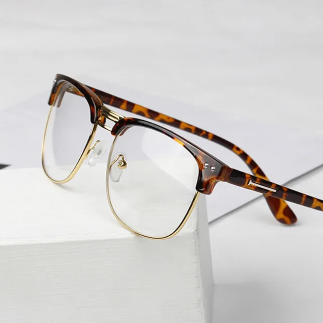 unisex hipster vintage retro classic half frame glasses clear lens