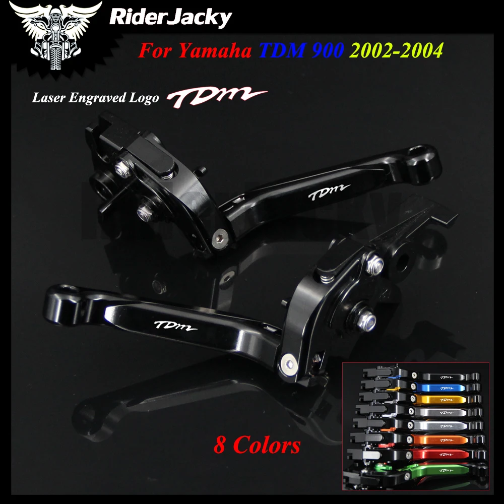 

For Yamaha TDM 900 TDM900 2002-2004 2003 Full Black Motorcycle CNC Accessories Adjustable Brake Clutch Lever Laser New Logo