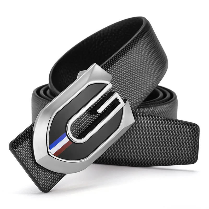 

Fashion Automatic Buckle Men's Genuine Leather Belt Bussiness Mans Belts Luxury Brand Cowskin Office Work Men Belt Waistband
