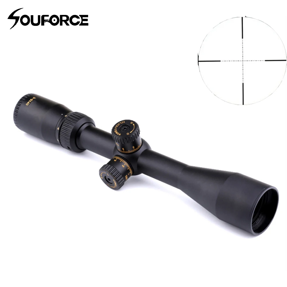

Tactical 3-9x40 Mil Dot Reticle Field of View 34.1-12.6 ft Shockproof Waterproof Hunting Optical Riflescope for Hunting