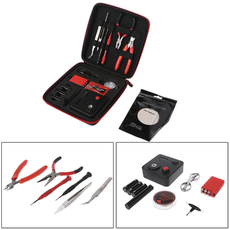 

All-In-One DIY Kit Electronic Cigarette RDA Atomizer Vape Coil Tool Accessories