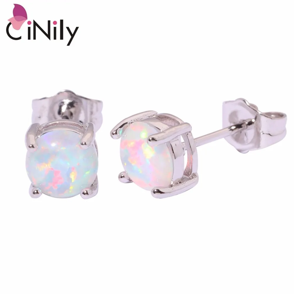 

CiNily Multi-Color Fire Opal Stone Droplet Stud Earrings Silver Plated Earring Fashion Chic Jewelry Birthday Gift For Girl Women