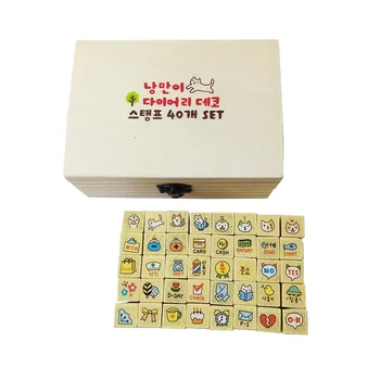 

40pcs/set DIY Cute Kawaii Cartoon Cats Rabbits Wood Stamps Kids Diary Notebook Decoration Scrapbooking Gift Clear Rubber Stamps
