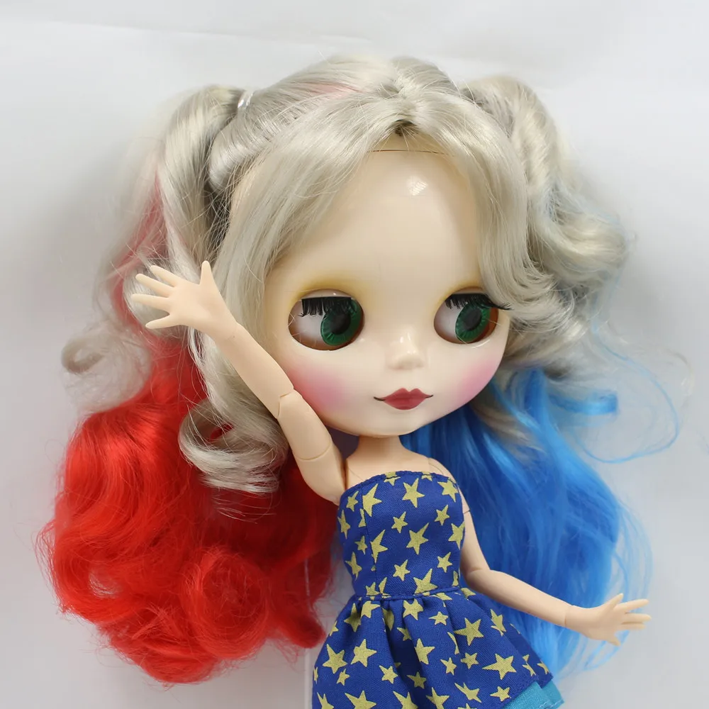 Ледяной DBS шарнирная кукла Blyth neo &quot Харли Квинн &quot260BL3167/1061/6208 красные синие микс
