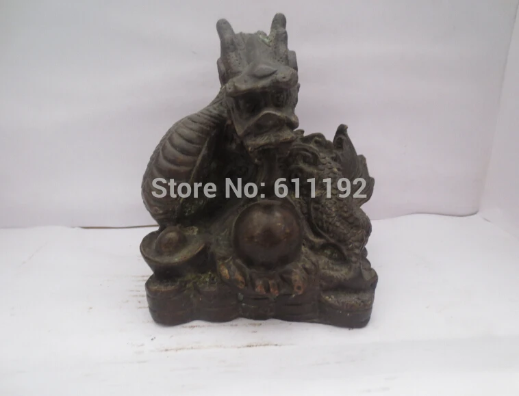 

Home decoration antique copper dragon sculpture, handmade vintage Zodiac statue Metal crafts