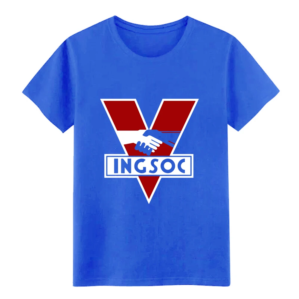 Men s Ingsoc 1984 t shirt Print Short Sleeve O-Neck solid color Cute fashion summer Formal shirt