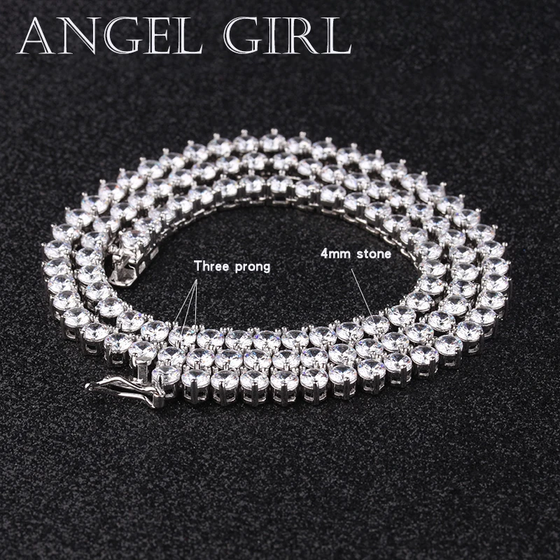 Angel girl модные подвески три/четыре зубец Установка CZ Кристалл Серебряный цвет 4 мм