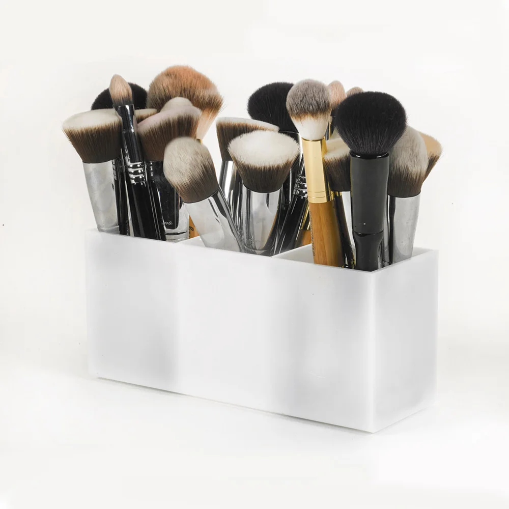 Acrylic Makeup Organizer Brush And Liner Storage Make Up Tools Storage Boxes 3 Slots Lipstick Stand Case