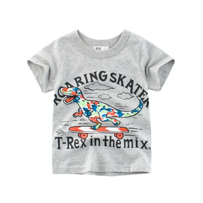 Loozykit/Одежда для детей; футболка для мальчиков; хлопковая Футболка с рукавами «динозавр»; Милая Повседневная футболка для мальчиков; От 2 до 10 лет футболка